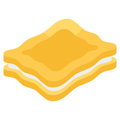 An editable design icon of biscuit