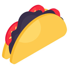A mouth watering icon of taco 
