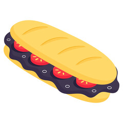 Modern design icon of hotdog burger