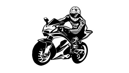 moto sportive avec pilote - obrazy, fototapety, plakaty