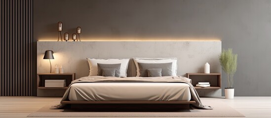 Stylish bedroom with a luxurious king-size bed, modern lighting, and beautiful nightstands.