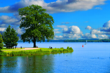 Lake Schwerin is a lake in Mecklenburg-Vorpommern, northern Germany. - obrazy, fototapety, plakaty