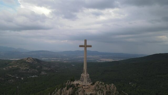 Aerial view of Cruz de los caidos, Spain