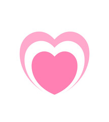 pink heart isolated on white background