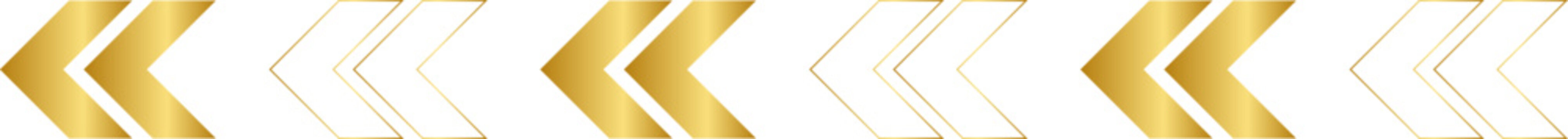 Gold Arrow Line Y2K Element. Retro futuristic shape.