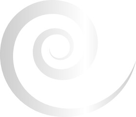 Silver Spiral Y2K Element. Retro futuristic shape.