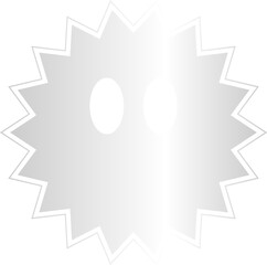 Silver Virus Y2K Element. Retro futuristic shape.