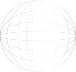 Silver Globe Y2K Element. Retro futuristic shape.