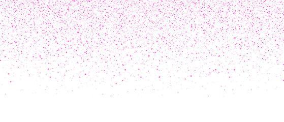 Pink glitter falling on transparent background. Falling glitter confetti and texture. Luxury sparkling pink confetti.