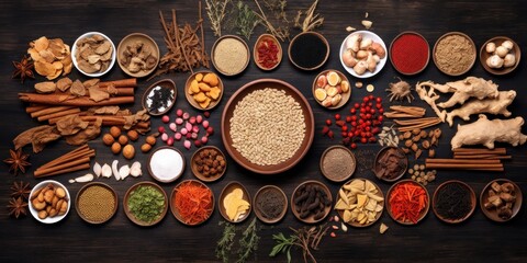 Assortment of Chinese Herbal Medicine Ingredients