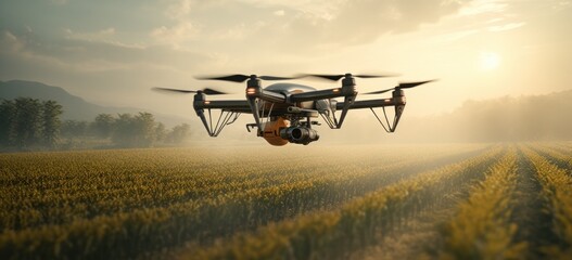 Drone Technology Enhancing Agriculture - obrazy, fototapety, plakaty