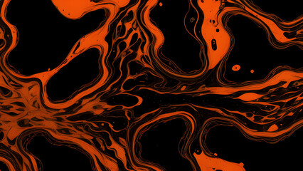 abstract paint splash background orange and black swirl