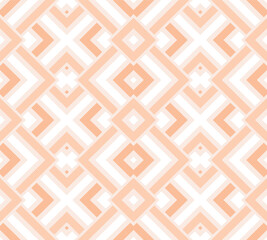Seamless peach fuzz color geometric square vector pattern. Color of the year 2024