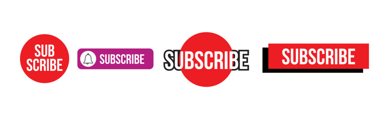 Set of big mega collection Subscribe button