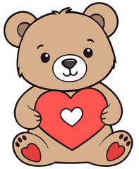 Sweet Bear cub with a love symbol