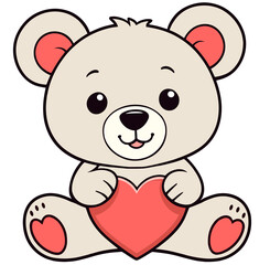 Bear cub with a heart