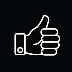 Like icon. Hand like. Thumb up. Outline love symbol. Social media sign. Seal of approval. OK sign. Like symbol. Premium quality. Achievement badge. Quality mark. Thumb icon. Human hand.