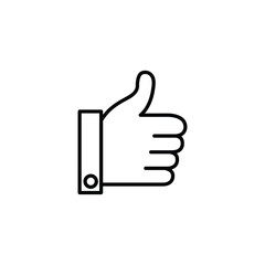 Like icon. Hand like. Thumb up. Outline love symbol. Social media sign. Seal of approval. OK sign. Like symbol. Premium quality. Achievement badge. Quality mark. Thumb icon. Human hand.