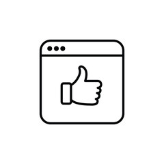 Like icon. Hand like. Thumb up. Outline love symbol. Social media sign. Seal of approval. OK sign. Like symbol. Premium quality. Achievement badge. Quality mark. Thumb icon. Human hand.