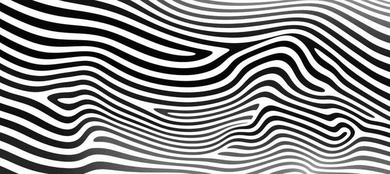 Minimalist Black and White Waves, Abstract Lines Background © M.Gierczyk