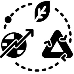 bcg bio circular green economy Glyph style icons