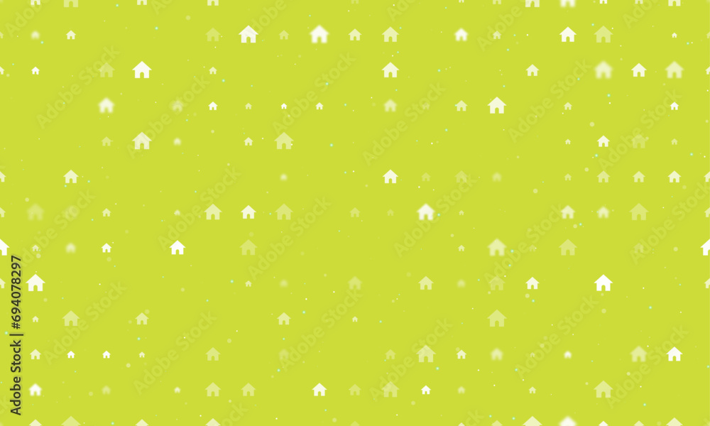 Poster seamless background pattern of evenly spaced white kennel symbols of different sizes and opacity. ve