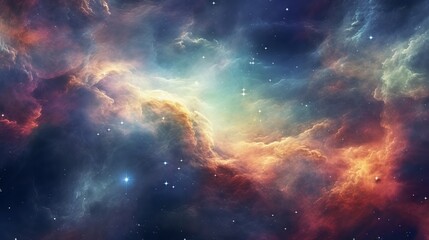 Obraz na płótnie Canvas Nebula with vibrant space galaxy cloud. Starry, night sky. Astronomy and universe science.