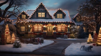 Fototapeta premium Christmas light midnight