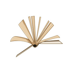 note book open cartoon. page school, library paper, cover text note book open sign. isolated symbol vector illustration