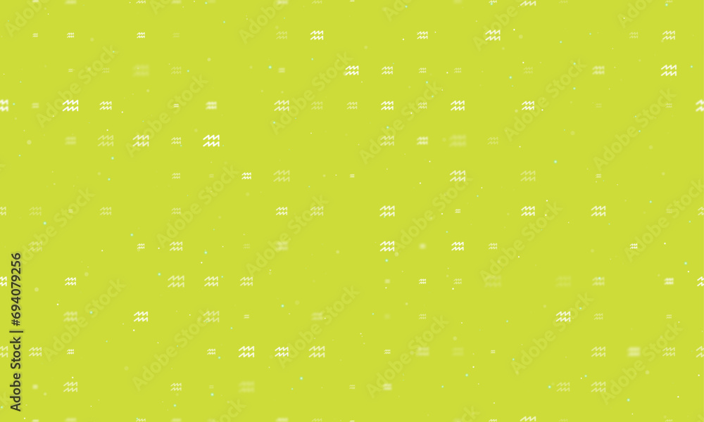 Poster seamless background pattern of evenly spaced white zodiac aquarius symbols of different sizes and op