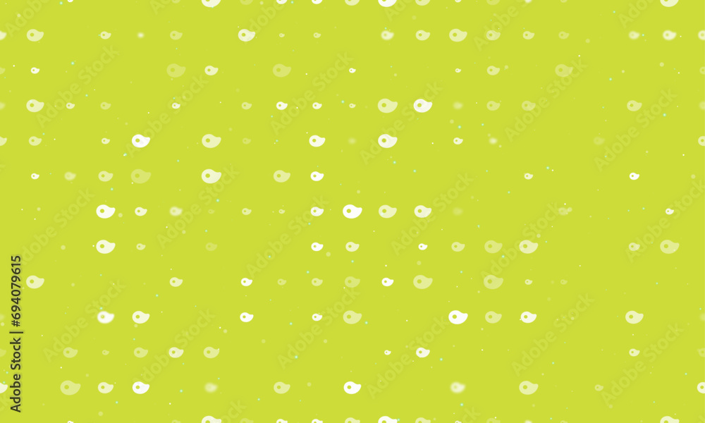 Poster seamless background pattern of evenly spaced white steak symbols of different sizes and opacity. vec