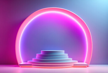 background with colorful neon circle for products 