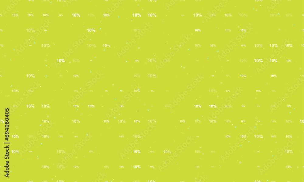 Aufkleber seamless background pattern of evenly spaced white 10 percent symbols of different sizes and opacity