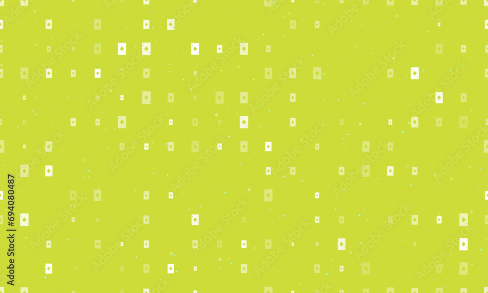 Poster seamless background pattern of evenly spaced white ace of diamond cards of different sizes and opaci