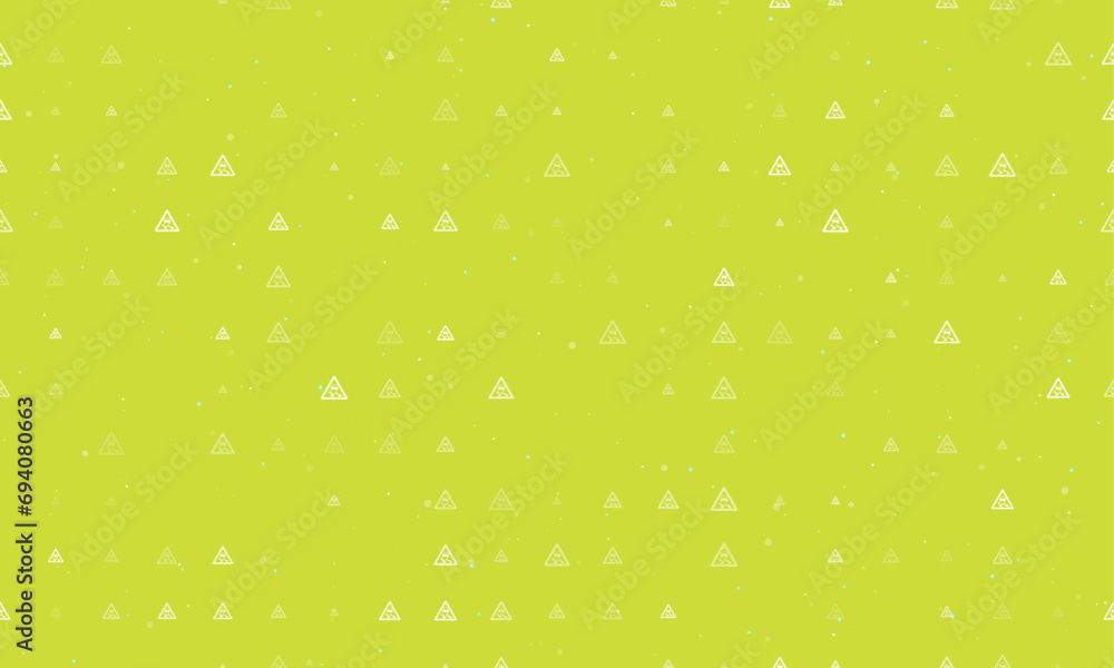 Aufkleber seamless background pattern of evenly spaced white slippery road signs of different sizes and opacit