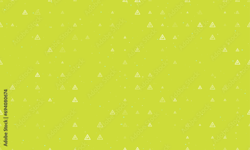 Poster seamless background pattern of evenly spaced white wild animals road signs of different sizes and op
