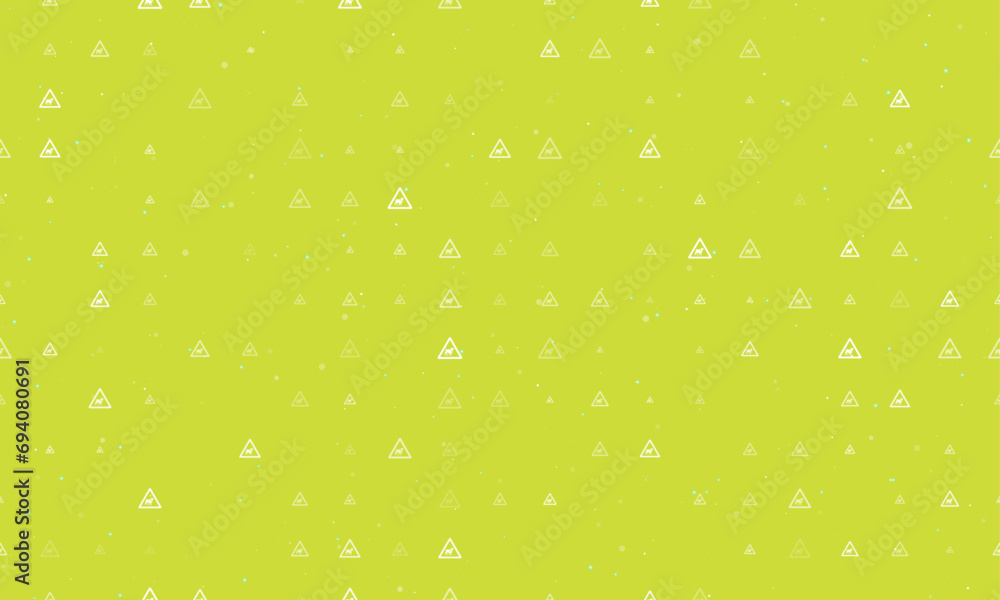 Poster seamless background pattern of evenly spaced white pets road signs of different sizes and opacity. v