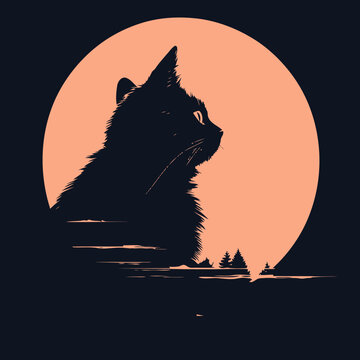 Cat Illustration for T-shirt