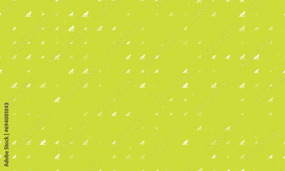 Aufkleber seamless background pattern of evenly spaced white wild wolf symbols of different sizes and opacity.