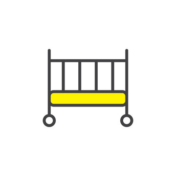 recommend clip art: crib icon. sign for mobile concept and web design. Outline vector icon. Symbol, logo illustration. Vector graphics