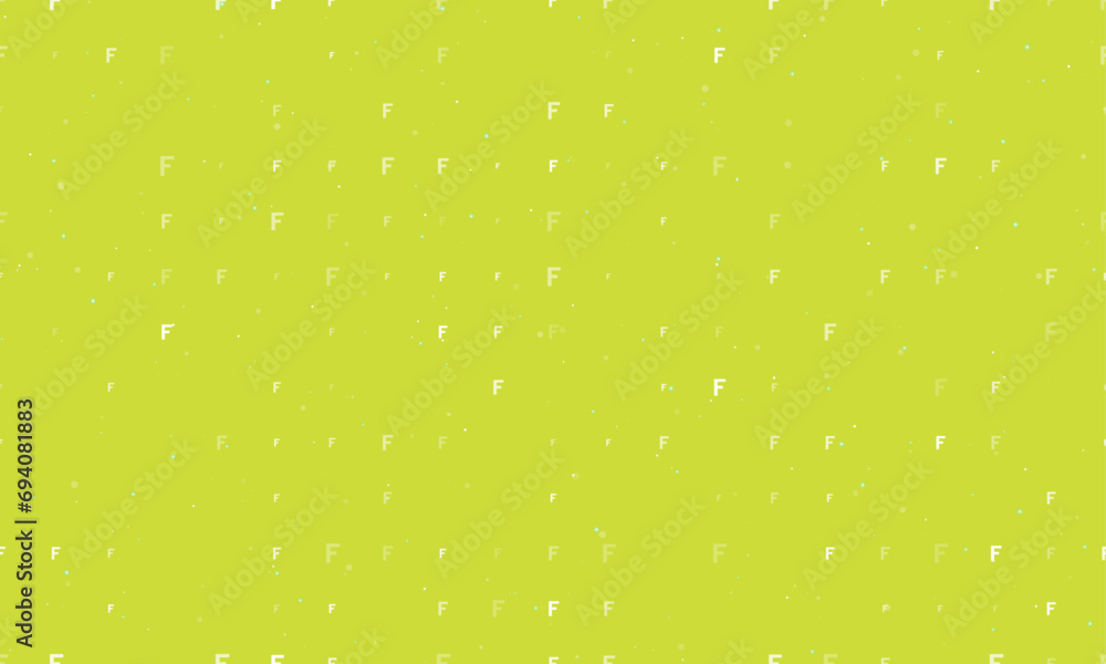 Poster seamless background pattern of evenly spaced white capital letter f symbols of different sizes and o