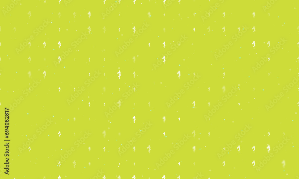 Poster seamless background pattern of evenly spaced white enchantress symbols of different sizes and opacit
