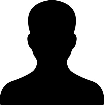 user profile, person icon in flat isolated in transparent background Suitable for social media man profiles, screensavers depicting male face silhouettes vector for apps website