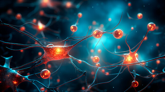 Red Neuronal: Visualización de Conexiones Sinápticas en Biología Celular