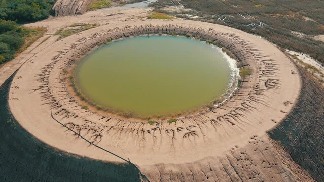 australian water tank drone view paraguayan chaco