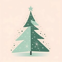 Logo, illustration, modern Christmas tree. Xmas tree as a symbol of Christmas of the birth of the Savior.