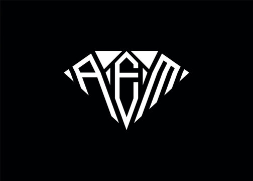 Modern letter A E M diamond shape logo And initial monogram A E M letter logo vector template