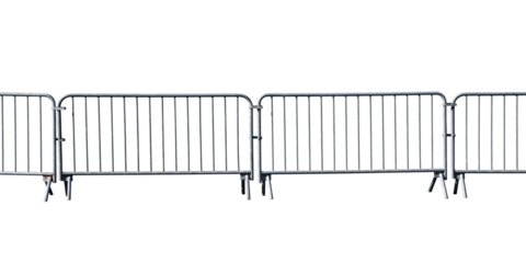 Crowd control barrier isolated on the transparent background