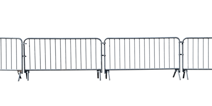 Crowd control barrier isolated on the transparent background