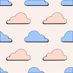 Abstract geometric background with clouds. - 694088880